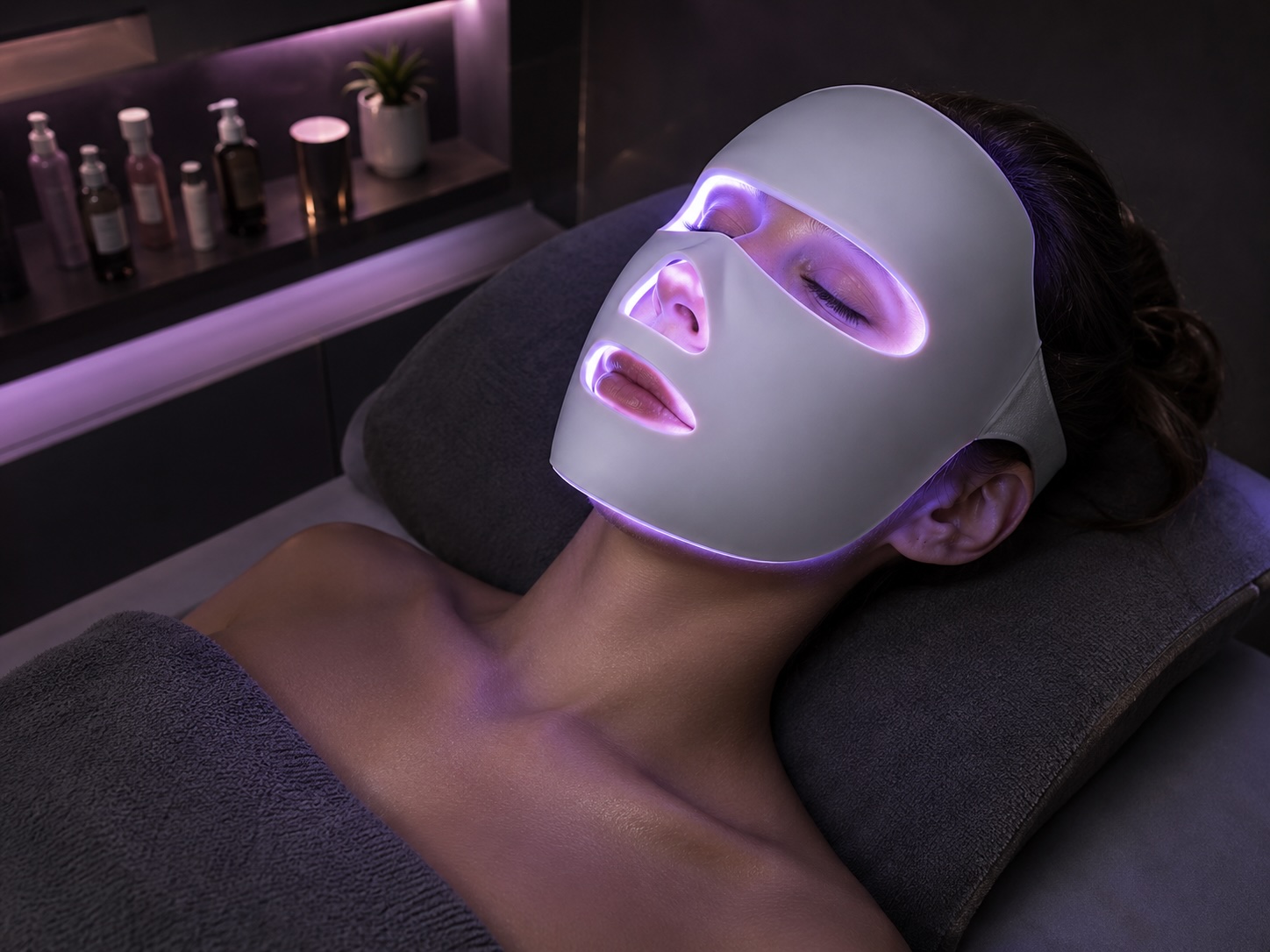 Cliënt ontvangt een BIOLUNA-behandeling in een luxe wellness-omgeving